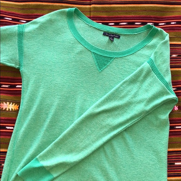 Green American Eagle Lightweight Sweater - Picture 1 of 4